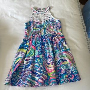 Lilly Pulitzer Kinley halter style dress with eyelet neckline - size 12